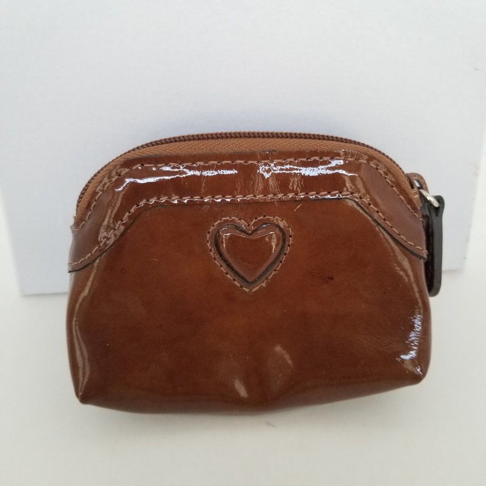 BRIGHTON TAN COIN PURSE WITH INSET HEART  NEW